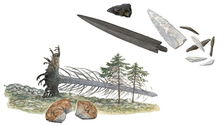 Fångstboplatser. Illustration Martin Holmer.