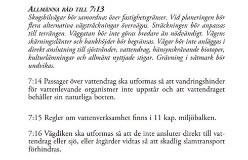 SVL allmänna råd om skogsbilvägar SVL allmänna råd om skogsbilvägar